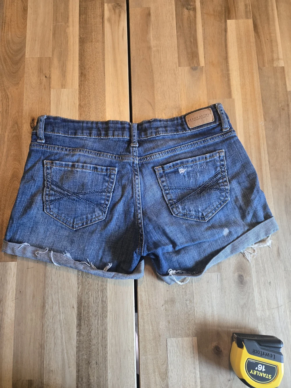 Aeropostale Distressed Denim Shorts - Blue